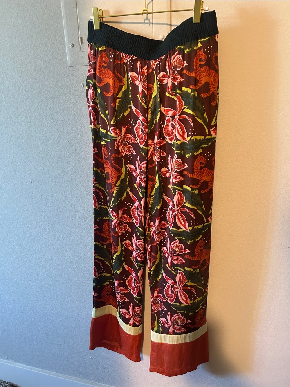 Scotch & Soda Floral Wide-Leg Pants in pink, Red, orange, and Green
